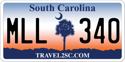 SC license plate MLL340