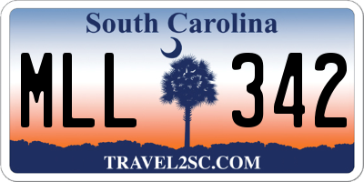 SC license plate MLL342