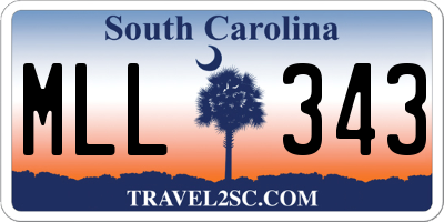 SC license plate MLL343