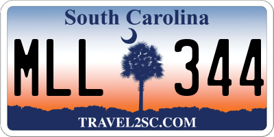 SC license plate MLL344