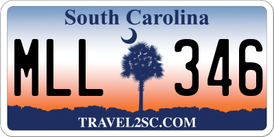 SC license plate MLL346