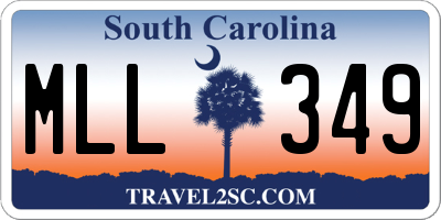 SC license plate MLL349