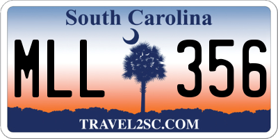 SC license plate MLL356