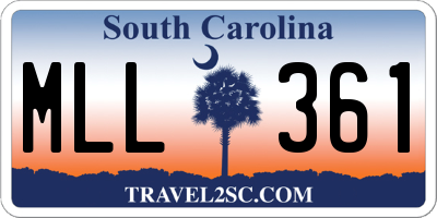 SC license plate MLL361