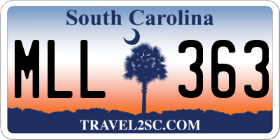 SC license plate MLL363