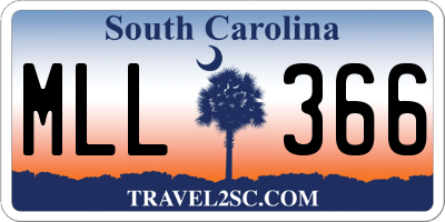 SC license plate MLL366