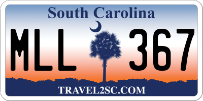 SC license plate MLL367