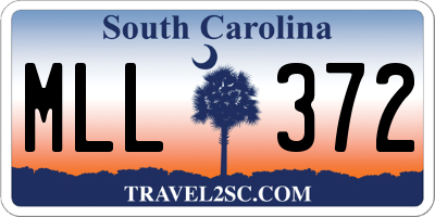 SC license plate MLL372