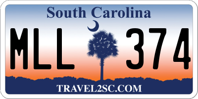 SC license plate MLL374