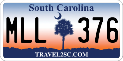 SC license plate MLL376