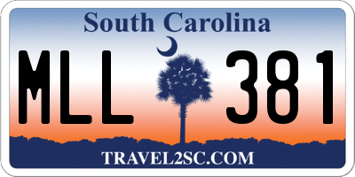 SC license plate MLL381