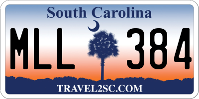 SC license plate MLL384