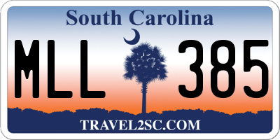 SC license plate MLL385