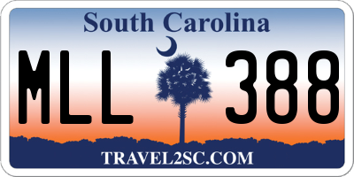 SC license plate MLL388