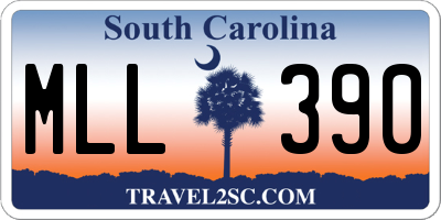 SC license plate MLL390
