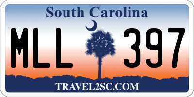 SC license plate MLL397