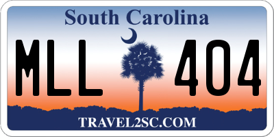 SC license plate MLL404