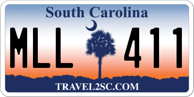 SC license plate MLL411