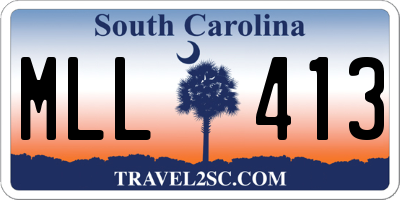 SC license plate MLL413