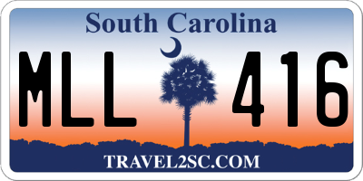 SC license plate MLL416