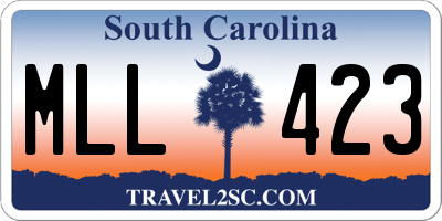 SC license plate MLL423