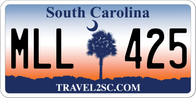 SC license plate MLL425