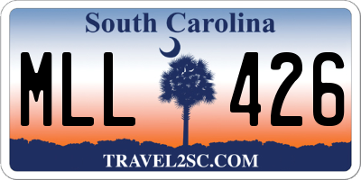 SC license plate MLL426