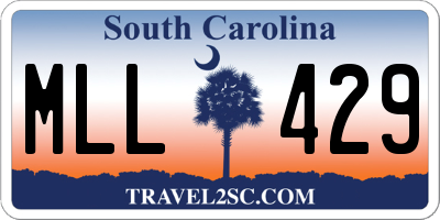 SC license plate MLL429