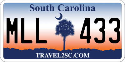 SC license plate MLL433