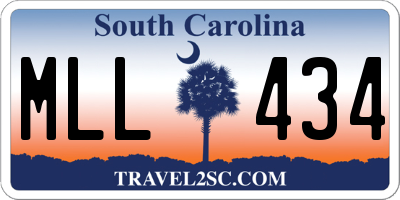 SC license plate MLL434