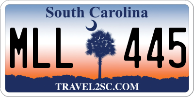 SC license plate MLL445