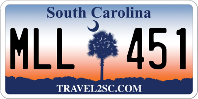 SC license plate MLL451