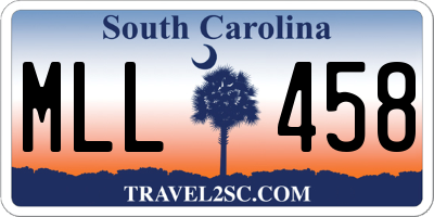 SC license plate MLL458