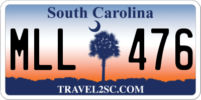SC license plate MLL476