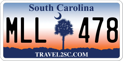 SC license plate MLL478