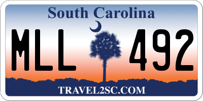 SC license plate MLL492