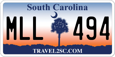 SC license plate MLL494