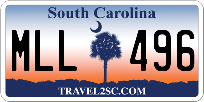 SC license plate MLL496