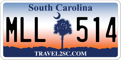 SC license plate MLL514