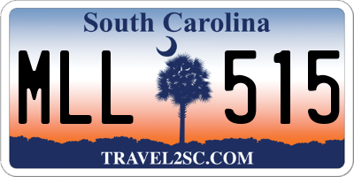 SC license plate MLL515