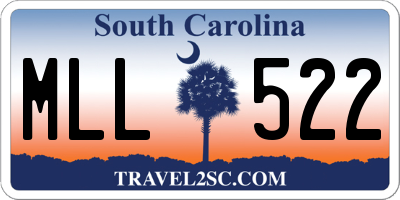 SC license plate MLL522