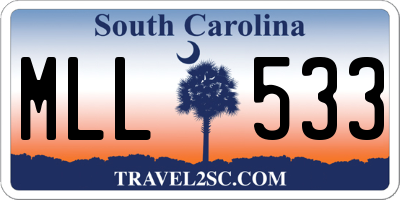 SC license plate MLL533