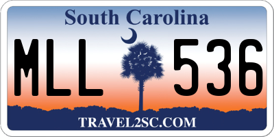 SC license plate MLL536
