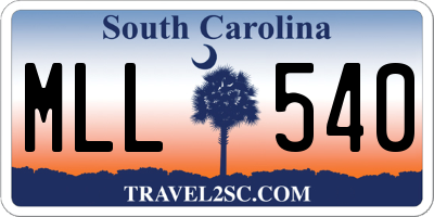 SC license plate MLL540