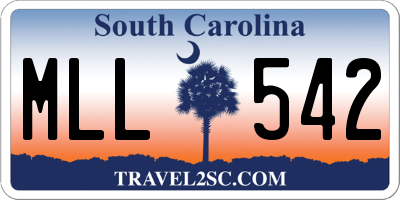 SC license plate MLL542