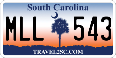 SC license plate MLL543