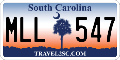 SC license plate MLL547