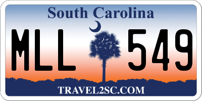 SC license plate MLL549
