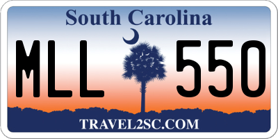 SC license plate MLL550