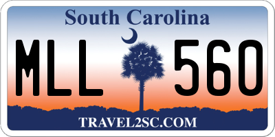 SC license plate MLL560